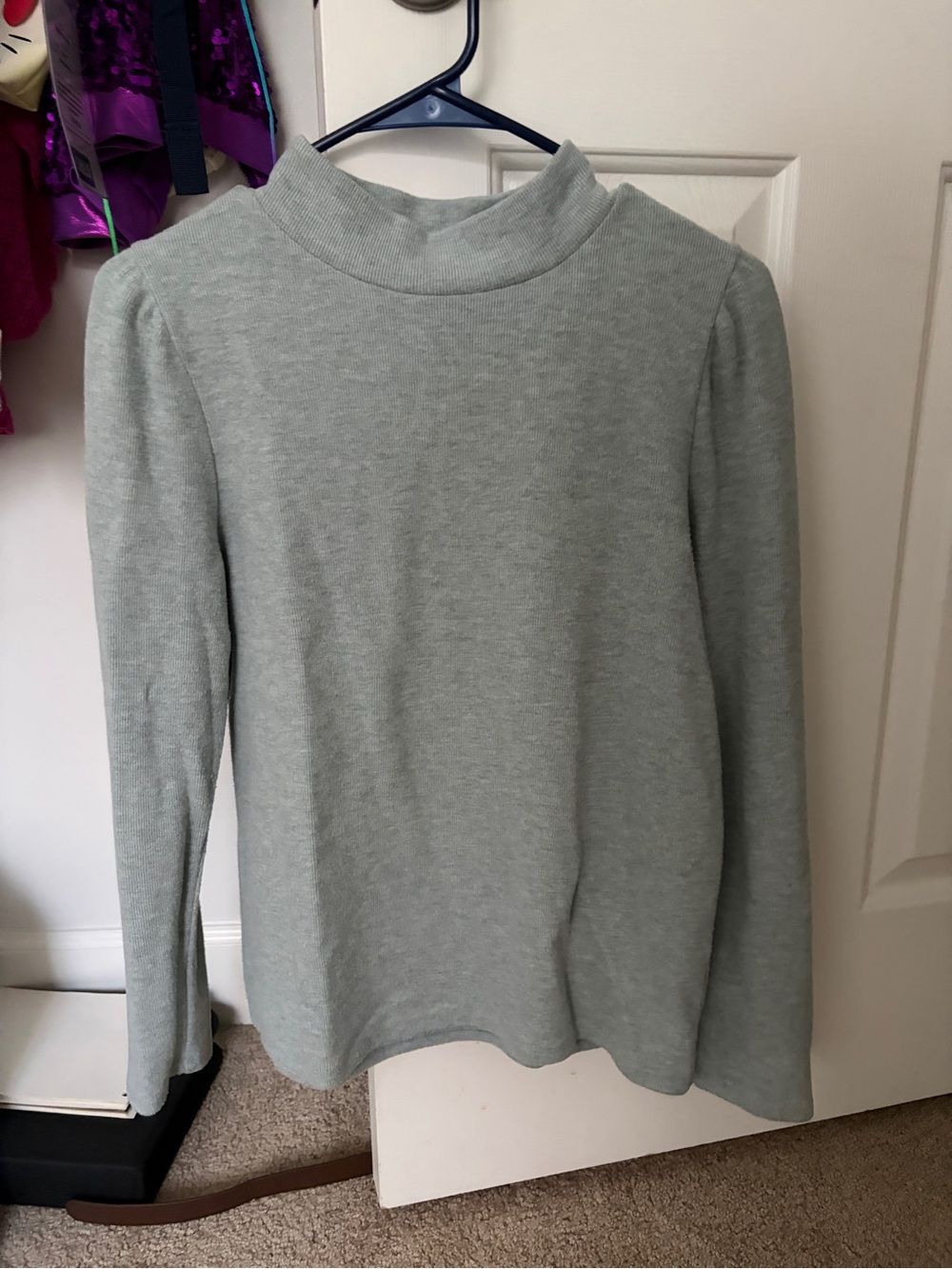 Madewell Heather Light Gray Mock Neck Sweater Top